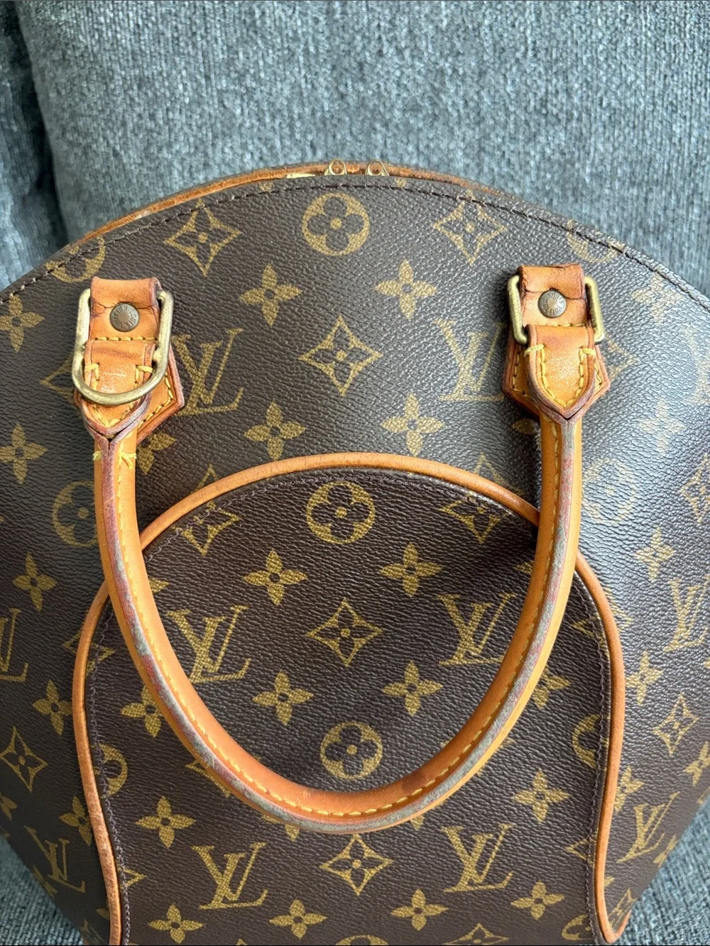 Louis Vuitton Monogram Ellipse MM Brown/Tan Top-Handle Satchel - Picture 6 of 12